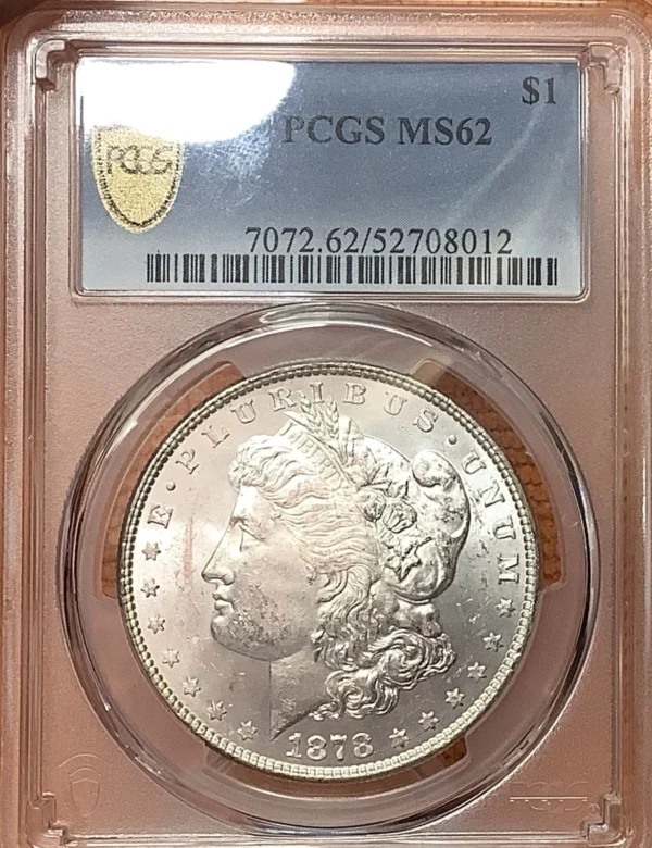 1878 Morgan Silver Dollar 8 Tail Feathers 8TF PCGS MS62 Frosty White VAM6 - Image 2