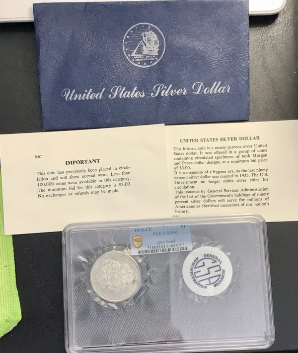1878-CC Morgan Silver Dollar GSA Soft Pack PCGS MS61 w/ OGP