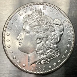1885-S Morgan Silver Dollar Slider Uncirculated Detail Key Date Cleaned