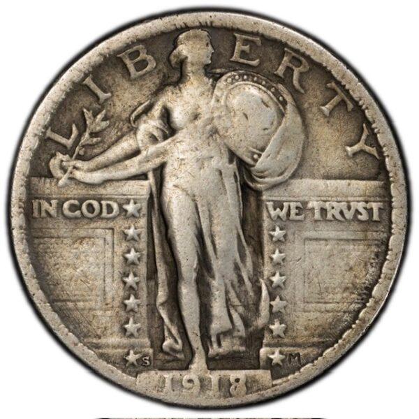 1918/17-S Standing Liberty Quarter PCGS VF Details Tooled - Image 3