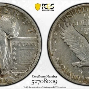 1919-S Standing Liberty Quarter PCGS XF45 - Beautiful Album Toned Key Date
