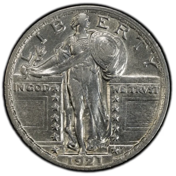1921 Standing Liberty Quarter PCGS AU Detail Cleaned Key Date - Image 2