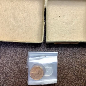 1954 US Mint Silver Proof Set 5 Coins Toned Bags w/Staple OGP Beautiful *Color*