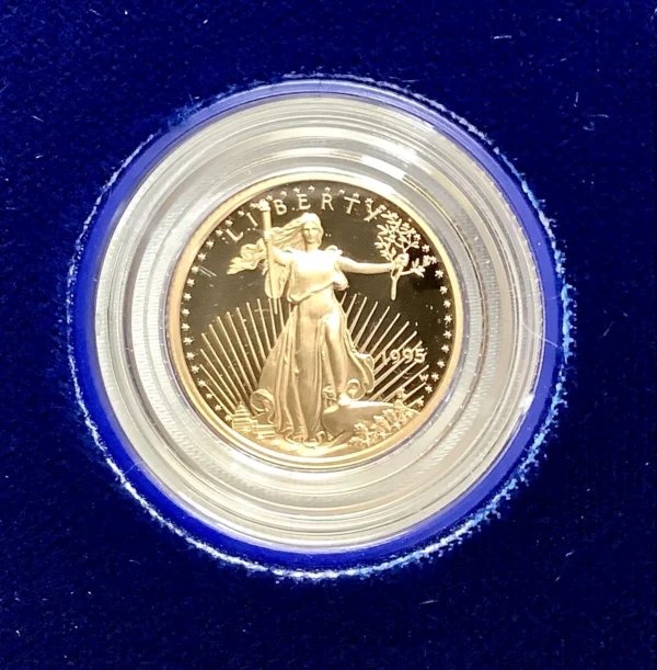 1995 Proof 1/10 Oz $5 American Gold Eagle AGE .999 Fine Gold OGP COA - Image 2