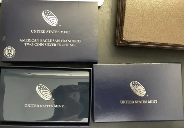 2012 American Silver Eagle San Francisco 2 Coin Proof Set OGP COA - Excellent !