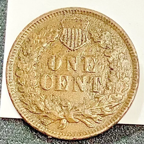 1871 Indian Head Cent VF+/XF Detail Porosity Full LIBERTY/Bands Very Scarce Date - Image 3