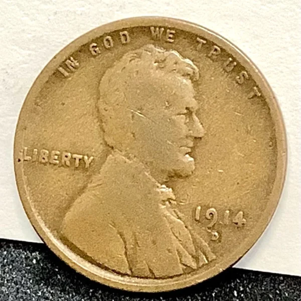 1914-D Lincoln Wheat Cent - Key Date Peanut Butter Brown Full Rims - G+/VG - Image 2
