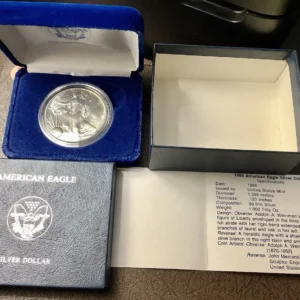 1988 1oz American Silver Eagle Burnished Coin BU w/OGP COA Scarce Year NOT Proof