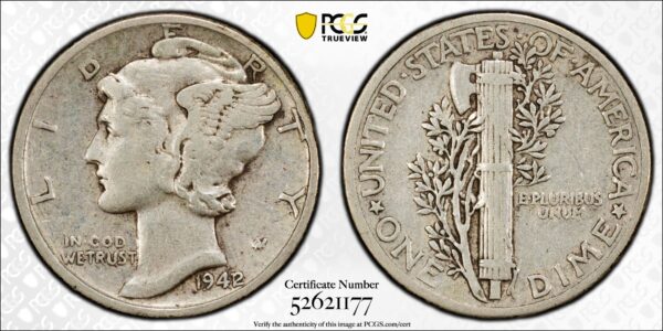1942/1 Silver Mercury Dime PCGS VF35 Famous 20th C Over Date Error