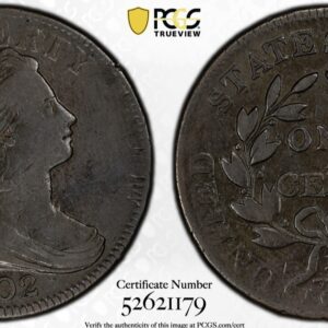 1802 Draped Bust Large Cent S-241 No Stems PCGS VF30