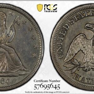 1864-S Seated Liberty Half Dollar PCGS AU Detail Cleaned Toned Rare Key Date