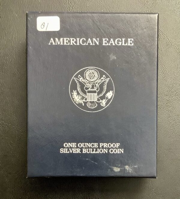 2001 W 1oz Proof American Silver Eagle ASE Coin w/OGP COA In Very Good Condition - Image 4