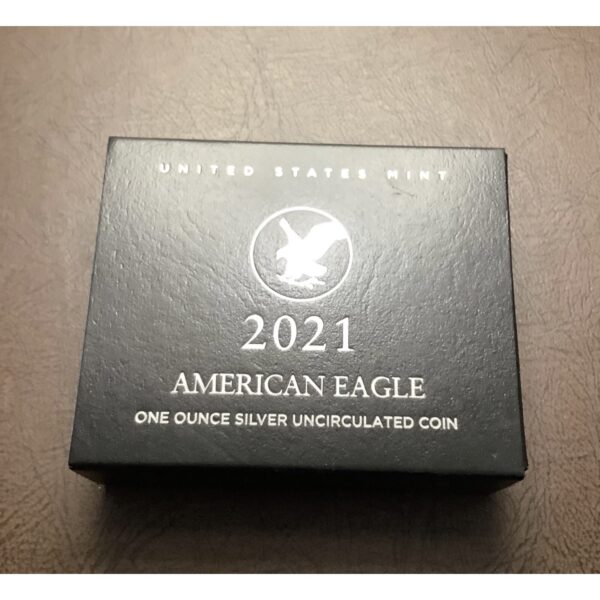 2021 W 1oz American Silver Eagle Burnished Coin BU Type 2 w/OGP COA - 21EGN - Image 3
