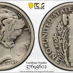 1921-D Silver Mercury Dime - PCGS VF Details Cleaned Key Date