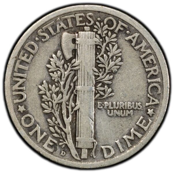 1921-D Silver Mercury Dime - PCGS VF Details Cleaned Key Date - Image 3