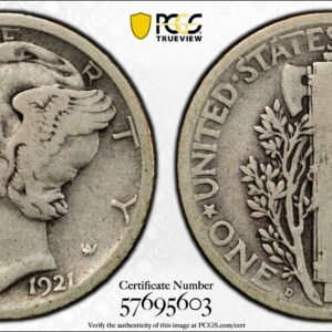 1921-D Silver Mercury Dime - PCGS VG10 - Key Date