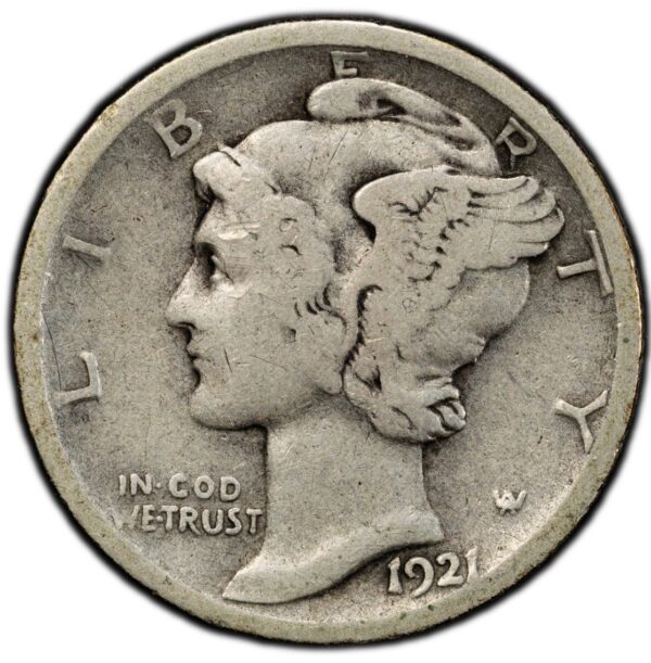 1921-D Silver Mercury Dime - PCGS VG10 - Key Date - Image 2