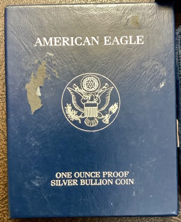 2001-W 1oz Proof American Silver Eagle Coin ASE w/OGP COA Box Shows Wear - Image 2