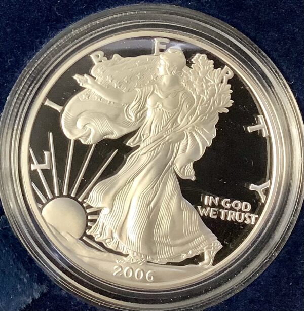 2006-W 1oz Proof American Silver Eagle Coin ASE w/OGP COA Excellent Condition - Image 3