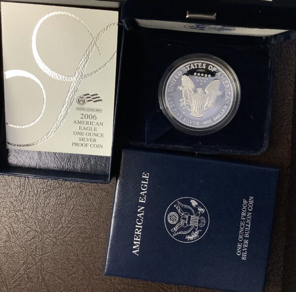 2006-W 1oz Proof American Silver Eagle Coin ASE w/OGP COA Excellent Condition - Image 4