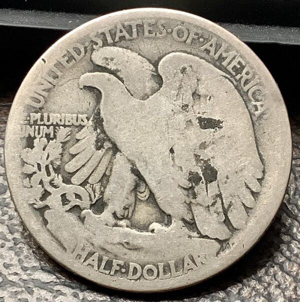 1921 90% Silver Walking Liberty Half Dollar Key Date G Good - Image 3