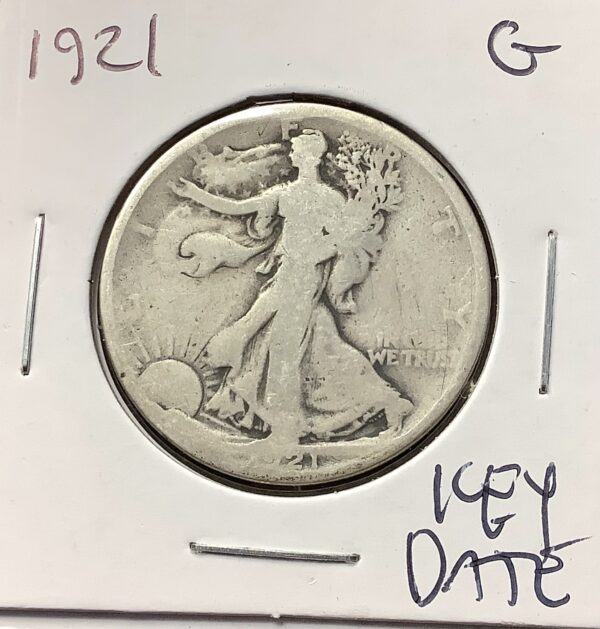 1921 90% Silver Walking Liberty Half Dollar Key Date G Good