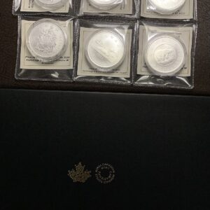 2023-2025 Canada RCM Complete "W" Mint Mark Six 1oz .9999 Fine Silver Coins Set