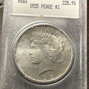 1925 Peace Silver Dollar in 1980s Blanchard Slab MS63 - Choice BU