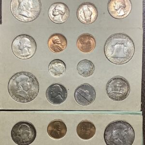 1954 US Double Carded Mint Set PDS OGP Beautiful Toning *COLOR* 2 of Each Coin