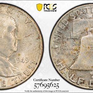1949-D Franklin Half Dollar PCGS MS65 From Double Card Mint Set Toning Looks FBL