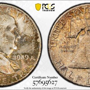 1949-S Franklin Half Dollar PCGS MS65+ GEM+ Double Card Mint Set *COLOR* Toning
