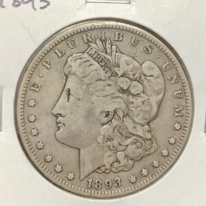 1893 Morgan Silver Dollar Choice Original VF Scarce Low Mintage Key Date Sigma