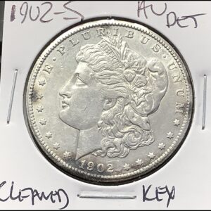 1902-S Morgan Silver Dollar AU Detail Cleaned Very Tough Key Date in AU