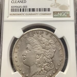 1890-CC Morgan Silver Dollar 90% Silver NGC AU Detail Cleaned Tough CC in AU