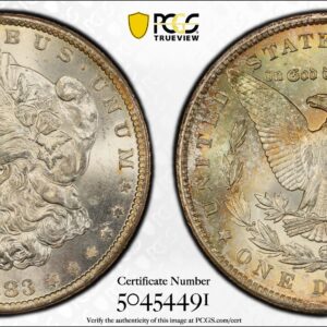 1883-CC Morgan Silver Dollar PCGS MS63 Crescent Toned Reverse *COLOR*