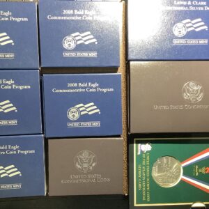 Lot of (9) Modern Clad and Silver Clad Commemorative Half Dollars, Dollars OGP