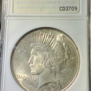 1922 Peace Silver Dollar ANA MS63 ANACS 1st Gen Small White Holder Very Choice