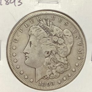 1893 Morgan Silver Dollar Choice Original F+/VF Scarce Low Mintage Key Date Sigma