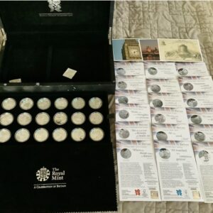 2010 A Celebration of Britain 18 Proof .925 Silver 28.28g Coins OGP 15+oz Silver