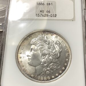 1886 Morgan Silver Dollar NGC MS64 Toned Superb NGC No Bar Code Fatty VAM 8? PQ