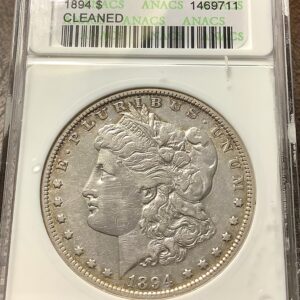 1894 Morgan Silver Dollar ANACS XF Details Cleaned Small White Soapbox KEY DATE