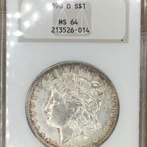 1890-O Morgan Silver Dollar NGC MS64 Antique Toned Superb NGC No Bar Code Fatty