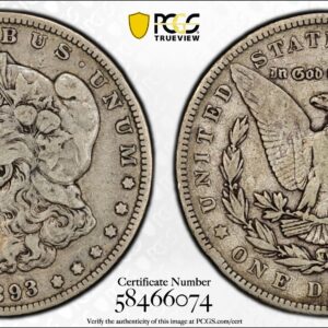 1893 Morgan Silver Dollar Choice Original PCGS F12 Scarce Low Mintage Key Date