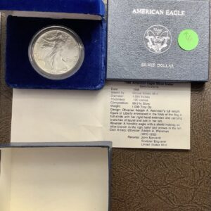 1988 American Silver Eagle Burnished Uncirculated in OGP RARE Early Date Gem BU