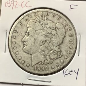 1892-CC Morgan Silver Dollar Key Date F Fine Sigma Verified