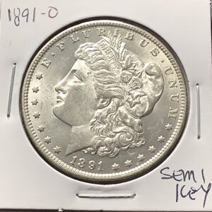 1891-O Morgan Silver Dollar BU - Lustrous White Coin - Tough Date for Unc