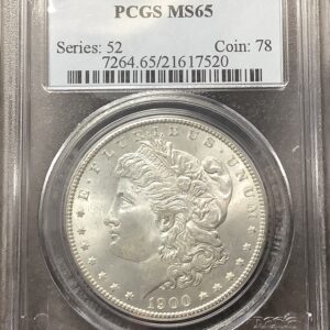 1900 Morgan Silver Dollar - Blast White Lustrous Gem PCGS MS65 Older Blue Holder