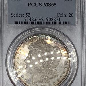 1883 Morgan Silver Dollar Beautifully Toned Glassy Luster Gem PCGS MS65