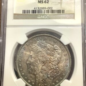 1879-O Morgan Silver Dollar NGC MS62 Deeply & Colorfully Toned Slab is Scored
