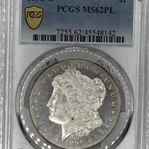 1898-O Morgan Silver Dollar PCGS MS62 PL Glassy Reflective W/Reflective Contrast